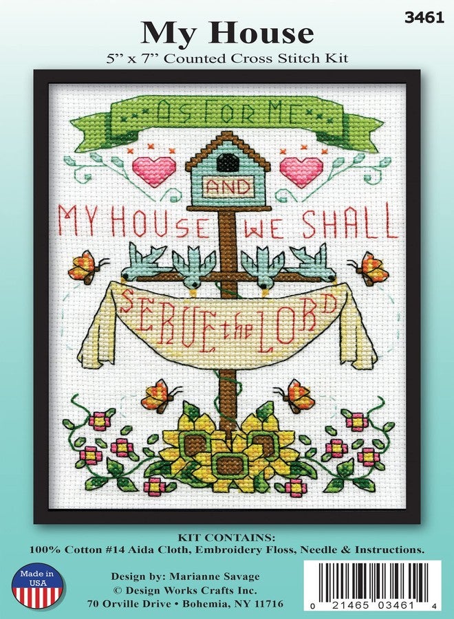DesignWorks Ink Design Works My House Counted Cross Stitch Kit, 5" x 7", Multicolored - Image 2