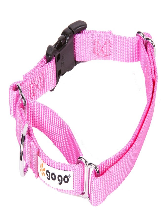 GOGO Pet Products Large Martingale Dog Collar, 1", Pink