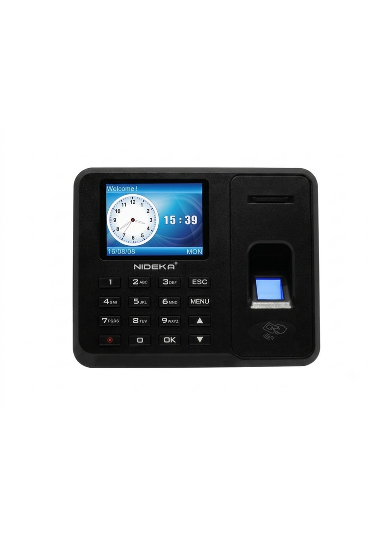 Nideka ماكينة حضور وانصراف بالبصمة والكارت TM-2800D ياباني - ذاكرة 100,000 حركة وشاشة ملونة 2.8 بوصة - Image 1
