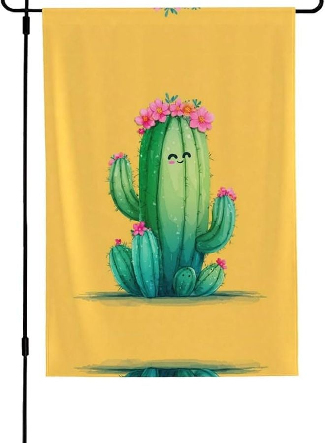 Double Sided Funny Cactus Garden Flag 28x40 Inch Outdoor Yard Decor - Image 1