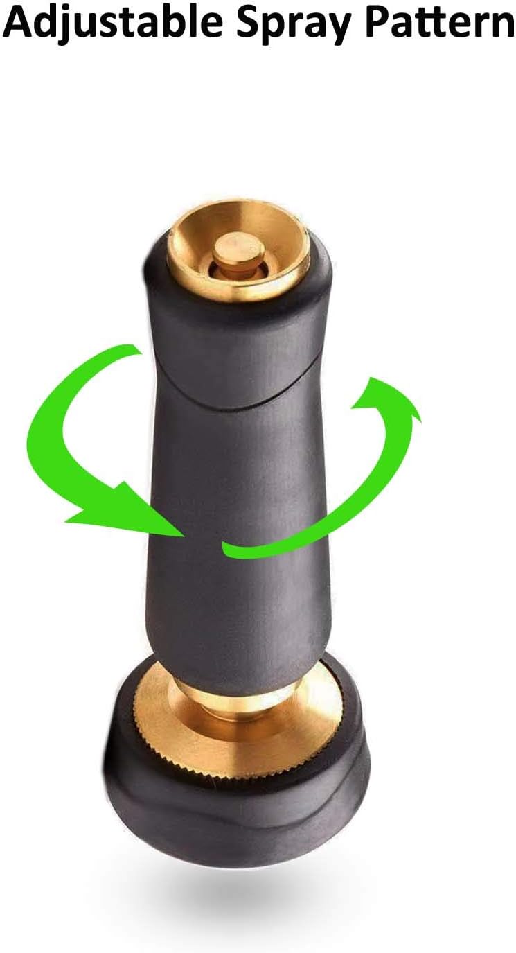 Nakcase Brass Hose Nozzle, Adjustable Twist hose Sprayer, High Pressure Hose Nozzle with On-Off Valve, Leakproof Operation 3/4" Connector, Jet Sweeper Nozzle for Patio and Pet, Car Washing, 3 Pack - Image 4