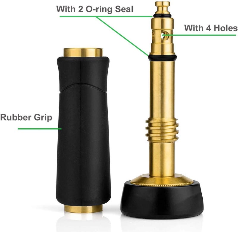 Nakcase Brass Hose Nozzle, Adjustable Twist hose Sprayer, High Pressure Hose Nozzle with On-Off Valve, Leakproof Operation 3/4" Connector, Jet Sweeper Nozzle for Patio and Pet, Car Washing, 3 Pack - Image 3