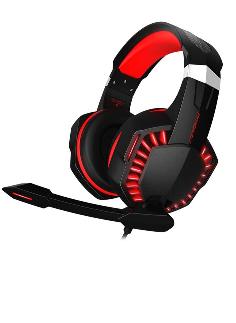 Python Fly G2000 PRO Wired Over Ear Gaming Headphones 7.1 Surround Sound Noise Isolating 120-degree Adjustable Mic 40mm Driver - for PC, PS5, Xbox, Mobiles, Tablets, Laptops  - Image 1