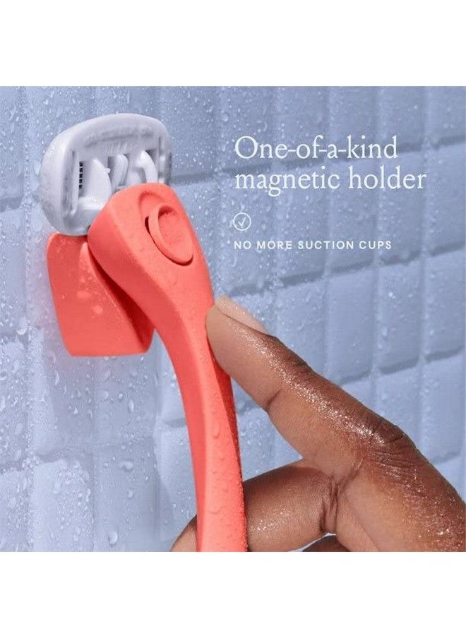 Billie - Coral Starter Kit 1X Razor Handle + 2X 5Blade Razor And 1X Magnetic Holder - Image 1
