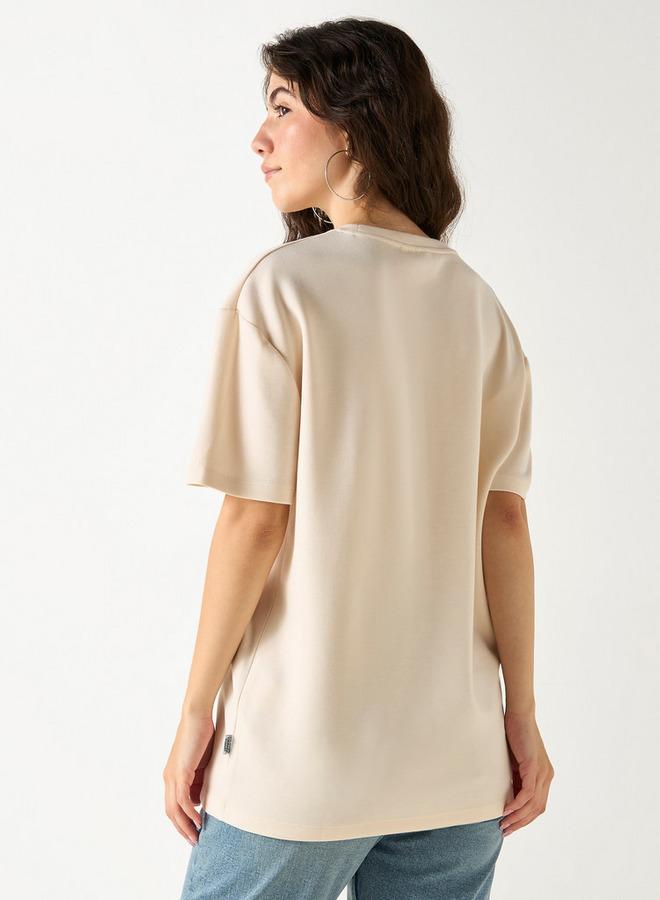 SP Characters Bugs Bunny Print Crew Neck T-shirt with Short Sleeves - Image 3