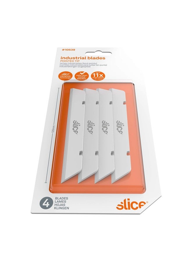 Slice 10539 Extra Long Industrial Blade, Advanced Ceramic, Ideal for Insulation, Batting, Foam, Finger-Friendly Safety Blade; Lasts 11x Longer Than Metal, Pointed Tip (4 Pack) - Image 4
