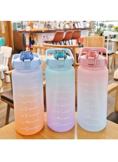 Arabest 2l Large Capacity Water Bottle with Bounce Cap and Time Mark Reminder Cream Cup, Suitable for Outdoor Sports and Fitness in Blue/Purple  - Image 5