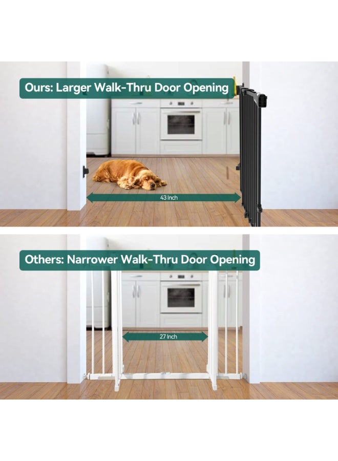 Babelio 86cm Extra Tall Baby/Dog Gate with No Threshold Design Walk Thru Door, 66-109cm Auto Close Safety Gate for Babies, Elders and Pets, Fits Doorways, Stairs, and Entryways, Black - Image 5