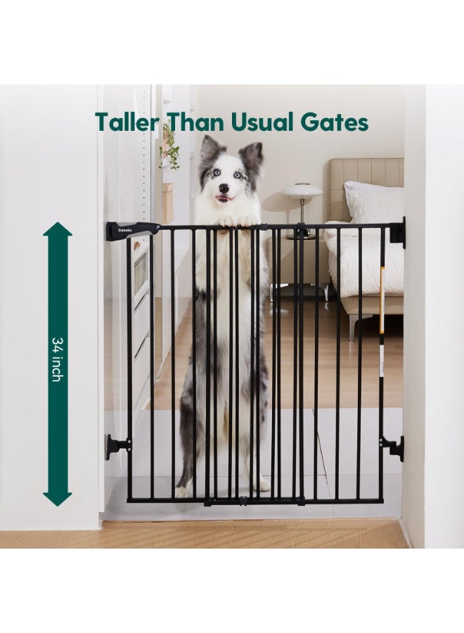Babelio 86cm Extra Tall Baby/Dog Gate with No Threshold Design Walk Thru Door, 66-109cm Auto Close Safety Gate for Babies, Elders and Pets, Fits Doorways, Stairs, and Entryways, Black - Image 2