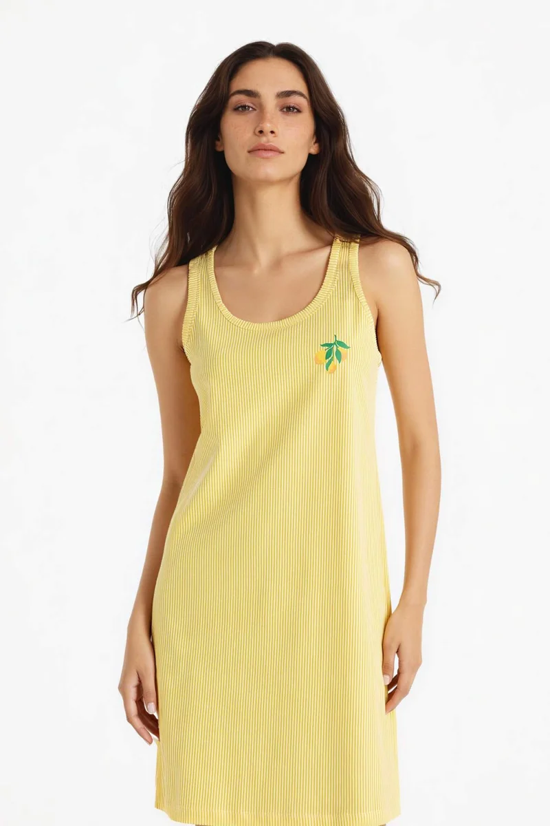 ديفاكتو Fall in Love Regular Fit U Neck Sleeveless Dress