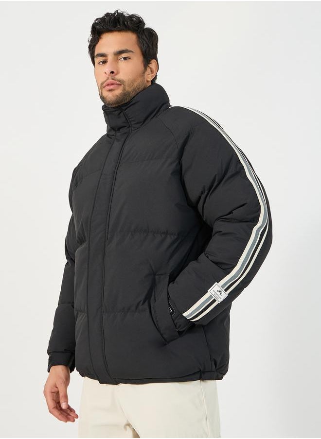 Contrast Stripe Detail Heavy Quilted Puffer Jacket with Concealed Zip Placket - pzsku/Z8AF71E9E3BEA1D0561C1Z/45/_/1732177930/c3857fc8-2e5d-48df-a1c0-adb32b02c353