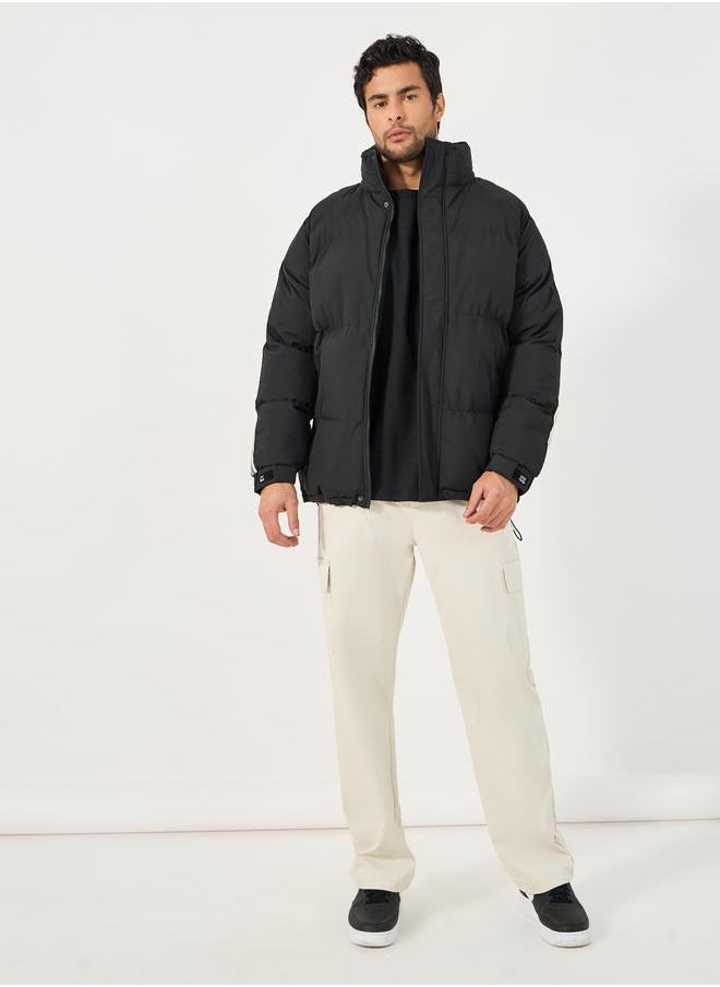 Contrast Stripe Detail Heavy Quilted Puffer Jacket with Concealed Zip Placket - pzsku/Z8AF71E9E3BEA1D0561C1Z/45/_/1732177933/2a4de20b-6878-47db-b59d-49eda780c975