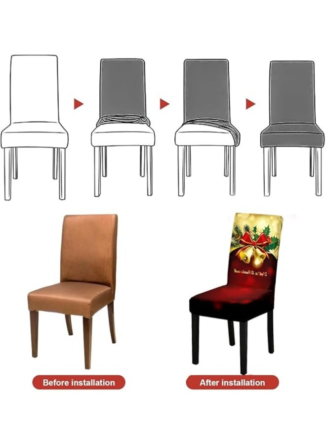 PRINTSHOP4ME Christmas Chair Covers 40x65 Cm – Festive Dining Chair Slipcovers For Holiday Party Decorations–Ideal For Family Gatherings,Christmas Dinner - Image 5