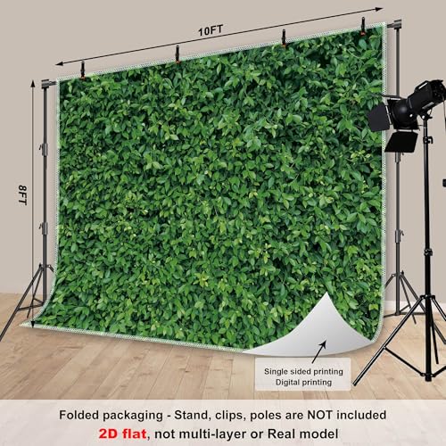 Msocio Green Leaves Backdrop - Nature Greenery Polyester Photography Background for Birthday Wedding Decor Soft Fabric Wall Banner | Baby Shower, Safari, Dinosaur Theme Photo Booth(10x8ft) - Image 3