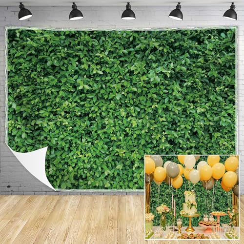 Msocio Green Leaves Backdrop - Nature Greenery Polyester Photography Background for Birthday Wedding Decor Soft Fabric Wall Banner | Baby Shower, Safari, Dinosaur Theme Photo Booth(10x8ft) - Image 1