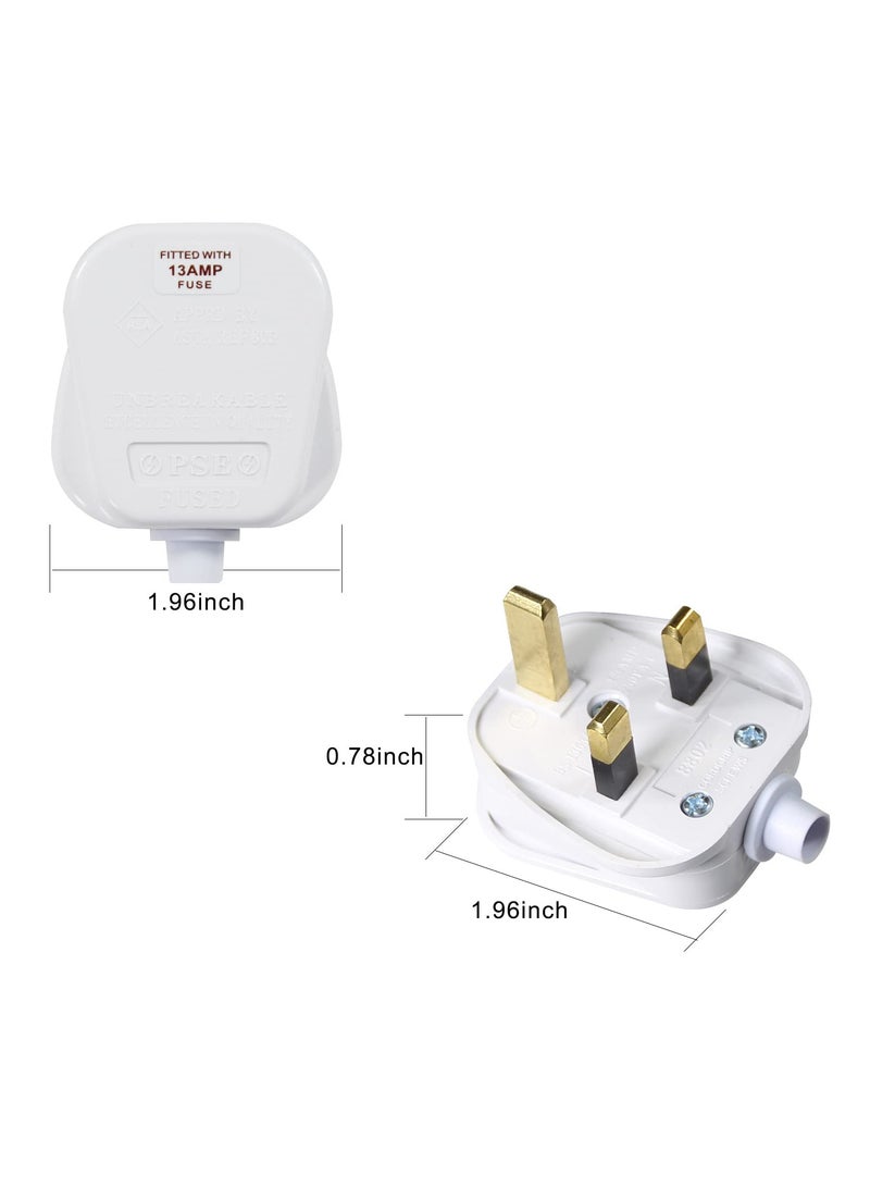 SOLARAE 3 Pin UK Plug 13A Fused 250V Mains Plugs, UK Mains Plug for 13A 250V Black 3 Pin Plug 50-60 Hz (2Pcs) - Image 5