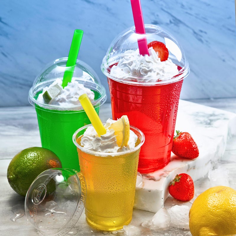 Green Direct 16 oz. Disposable Drinking Clear Plastic Cups with Lids, for Ice coffee, Bubble Boba Tea, Cold Drinks & Smoothie Pack of 50 - Image 5
