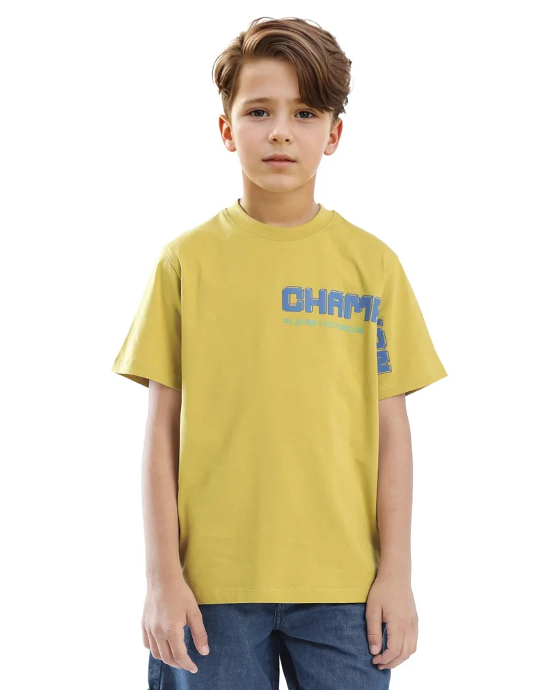 Rare Ones Rare Ones Kids Hype Yellow Cotton Half Sleeve Graphic Print Slip-On Closure Regular Fit T-Shirt