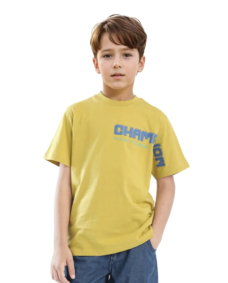 Rare Ones Rare Ones Kids Hype Yellow Cotton Half Sleeve Graphic Print Slip-On Closure Regular Fit T-Shirt