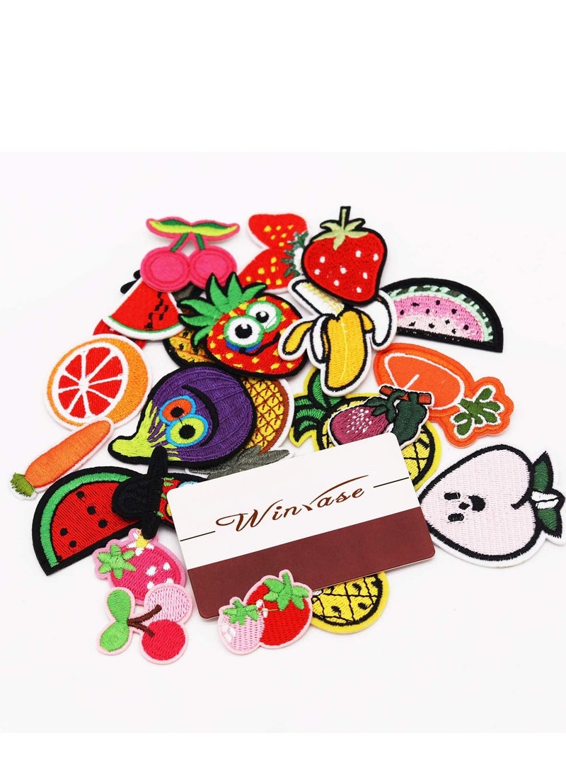 23Pcs Fruit Iron-On Patches, Embroidered Fruit-Themed Decals for Kids' Clothing, Hats, DIY Jackets, Backpacks, and Jeans - Fun Decorative Patches for Creative Projects.  - Image 2