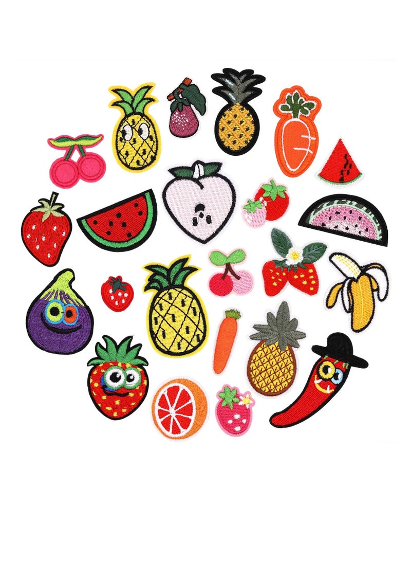 23Pcs Fruit Iron-On Patches, Embroidered Fruit-Themed Decals for Kids' Clothing, Hats, DIY Jackets, Backpacks, and Jeans - Fun Decorative Patches for Creative Projects.  - Image 1