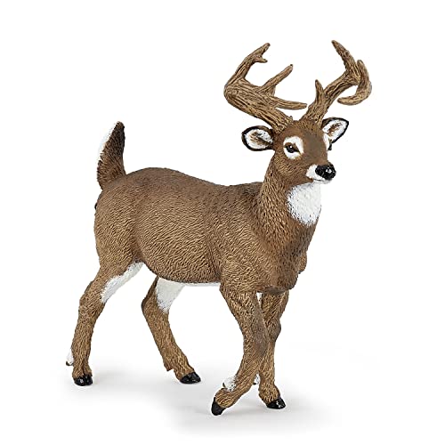 Papo WhiteTailed Deer Figure Realistic Forest Animal Toy for Kids Age 3 Hand Painted Wildlife Model with Antlers 104 x 4 x 109 cm Durable Plastic Figure Wildlife Collection 53021 - Image 1