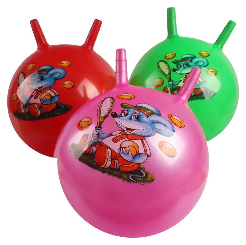 كرة قفز كبيرة للأطفال - نطاطة آمنة بمقبضين، مقاومة للخدش، للعب داخلي وخارجي، قطعة واحدة، ألوان متنوعة (اختيار عشوائي) - Image 1