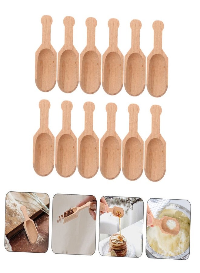 SHOWERORO 12Pcs Wooden Spoons for Cooking Mini Salt and Sugar Spoons Eco-Friendly Kitchen Utensils for Family Restaurants and Supermarkets - Image 4