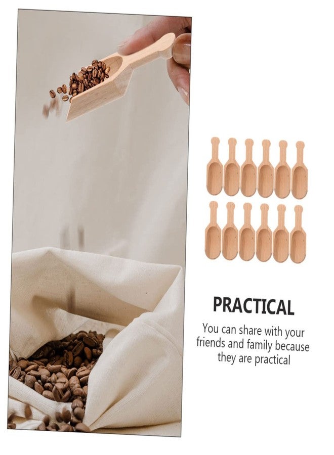 SHOWERORO 12Pcs Wooden Spoons for Cooking Mini Salt and Sugar Spoons Eco-Friendly Kitchen Utensils for Family Restaurants and Supermarkets - Image 2