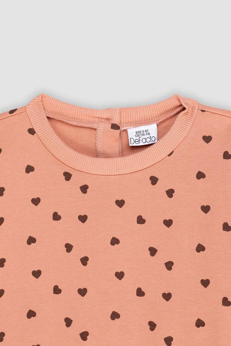 ديفاكتو فستان بيبي بناتي منقط قماش رقيق قصة عادية كم طويل بياقة مستديرة - Image 2