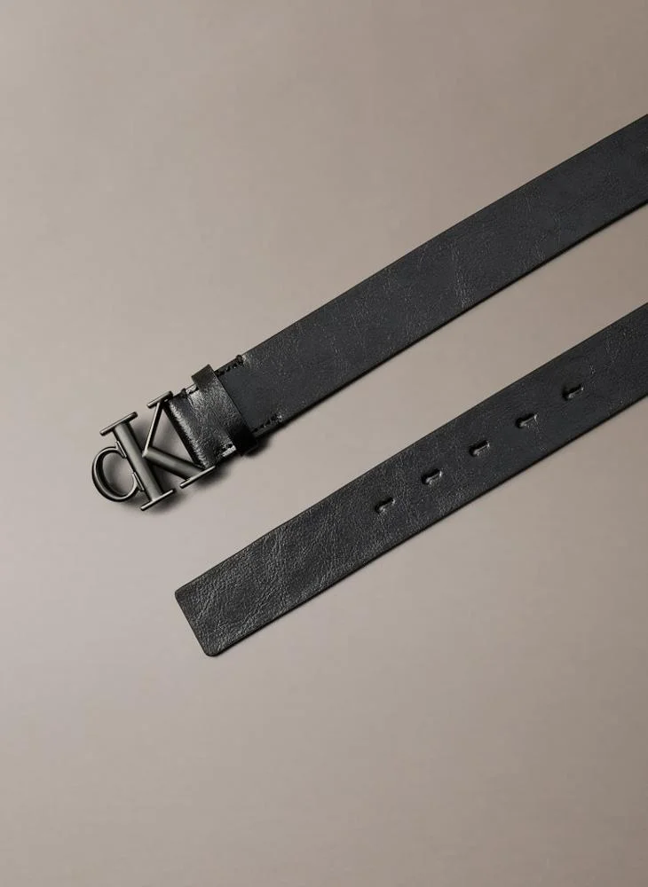 CALVIN KLEIN MONOGRAM BUCKLE allocated hole belt
