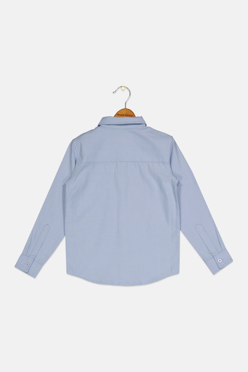 Ocean Pacific قميص كاجوال بأكمام طويلة للأطفال الأولاد، أزرق فاتح - Image 2