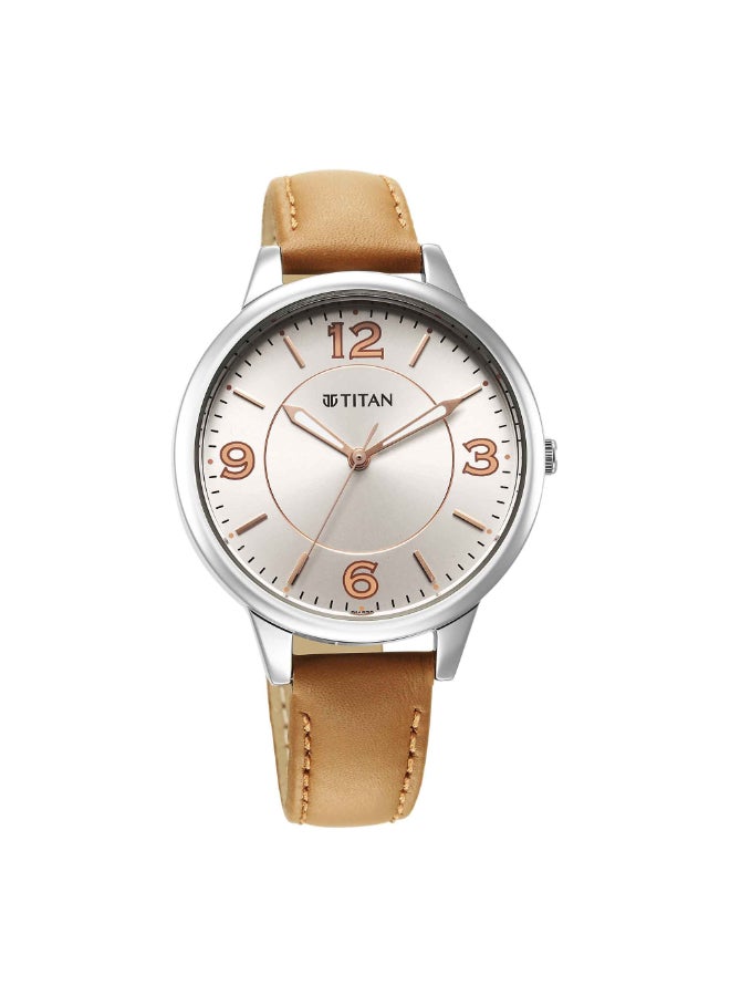 TITAN Urban Silver White Dial Leather Strap Watch 2617SL07  - Image 2