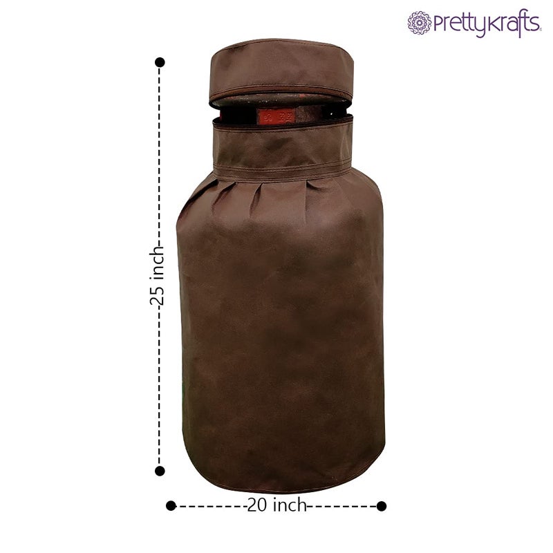 PrettyKrafts PrettyKrafts dustproof Printed LPG Gas Cylinder Cover Full size Pack of 2 Brown  - Image 2