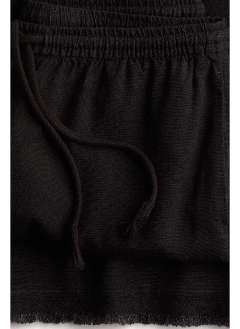 اتش اند ام Linen-blend drawstring trousers