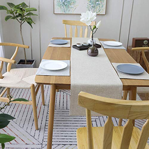 Khooti Jute Dining Table Runner for 6 Seater | 12 x 84 inches |Light Linen | Heat Resistant | Table Runner for Dining Table , Coffee Table , Centre Table , Wedding Party | Two Sided | Washable - Image 5