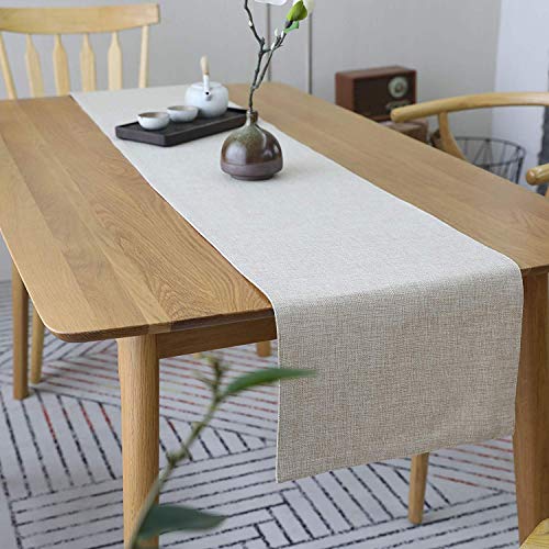 Khooti Jute Dining Table Runner for 6 Seater | 12 x 84 inches |Light Linen | Heat Resistant | Table Runner for Dining Table , Coffee Table , Centre Table , Wedding Party | Two Sided | Washable - Image 2