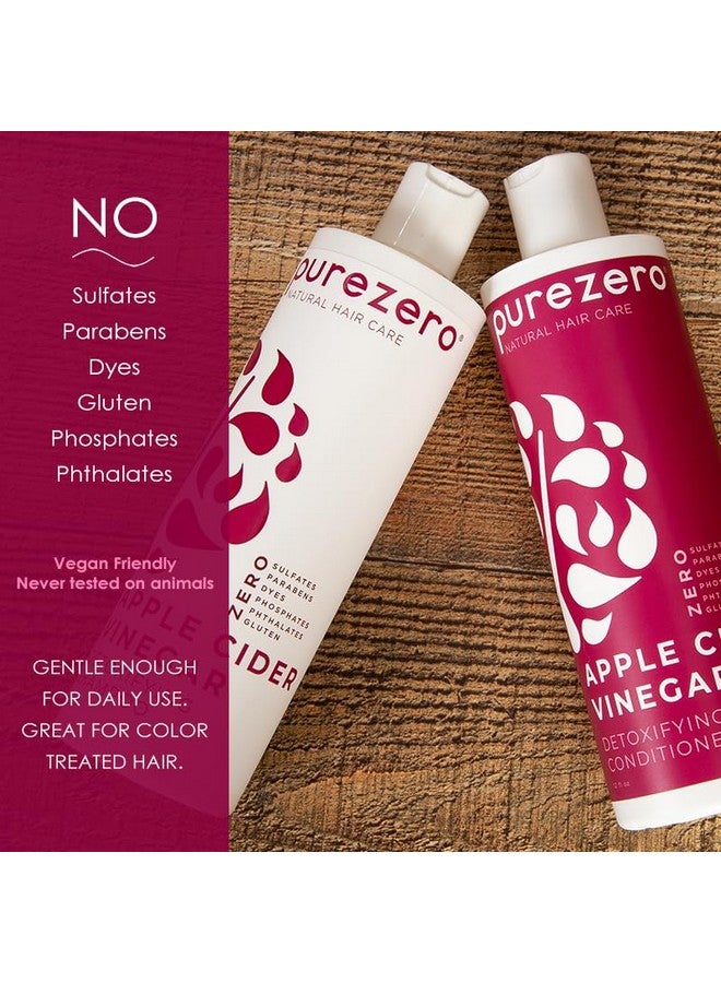 Purezero Apple Cider Vinegar Shampoo & Conditioner Set Detox Scalp & Hair Ph Balanced Increase Hydration Zero Sulfates Parabens Dyes 100% Vegan & Cruelty Free Great For Color Treated Hair - Image 5