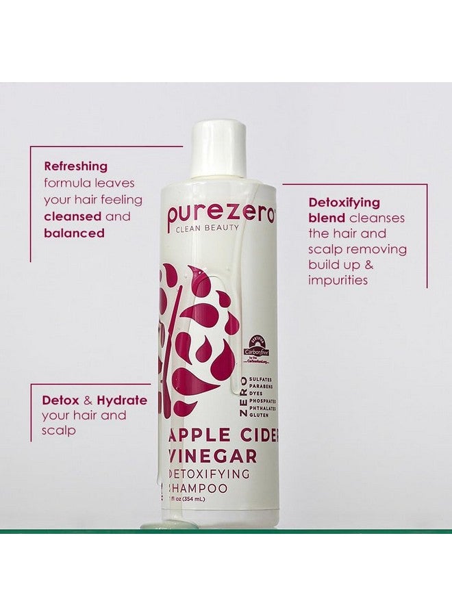 Purezero Apple Cider Vinegar Shampoo & Conditioner Set Detox Scalp & Hair Ph Balanced Increase Hydration Zero Sulfates Parabens Dyes 100% Vegan & Cruelty Free Great For Color Treated Hair - Image 2