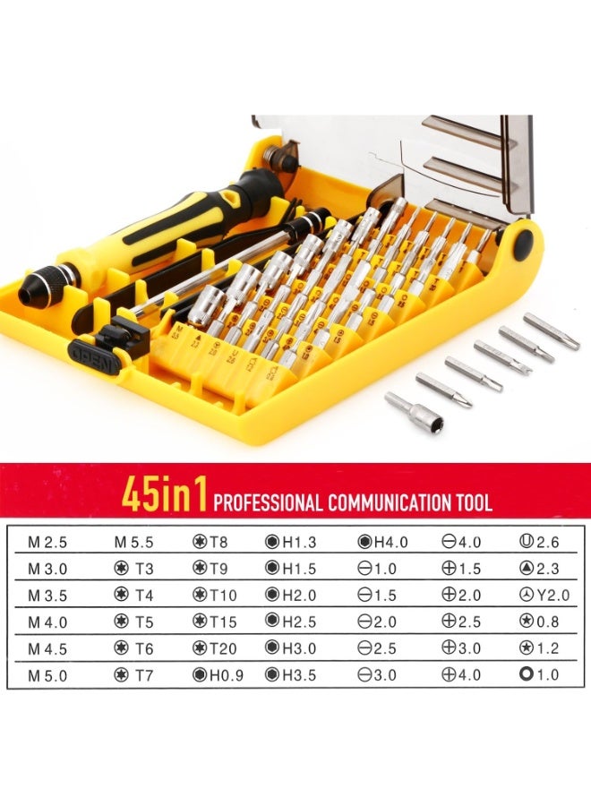 45 in 1 Mini Precision Screwdriver Set with Tweezers & Extension Shaft - Image 5