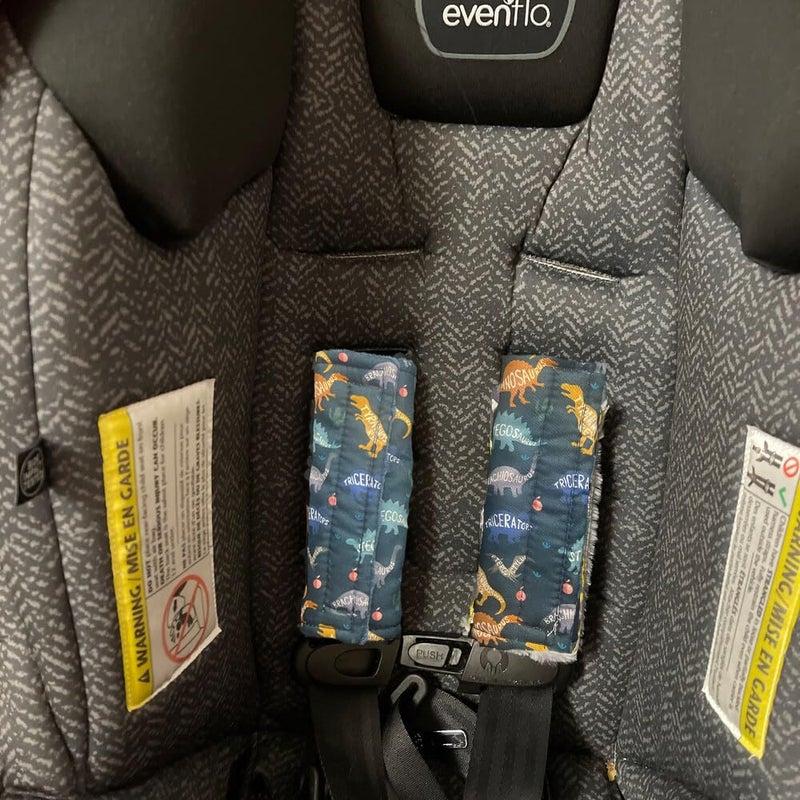 Culclendy Baby Car Seat Neck Cover, Car Seat Strap Cover, Seat Belt Cushions Pads, Shoulder Strap Protectors, Reversible Pram Harness Covers in Minky Dinosaur, Baby Neck Pad Protector - Image 4
