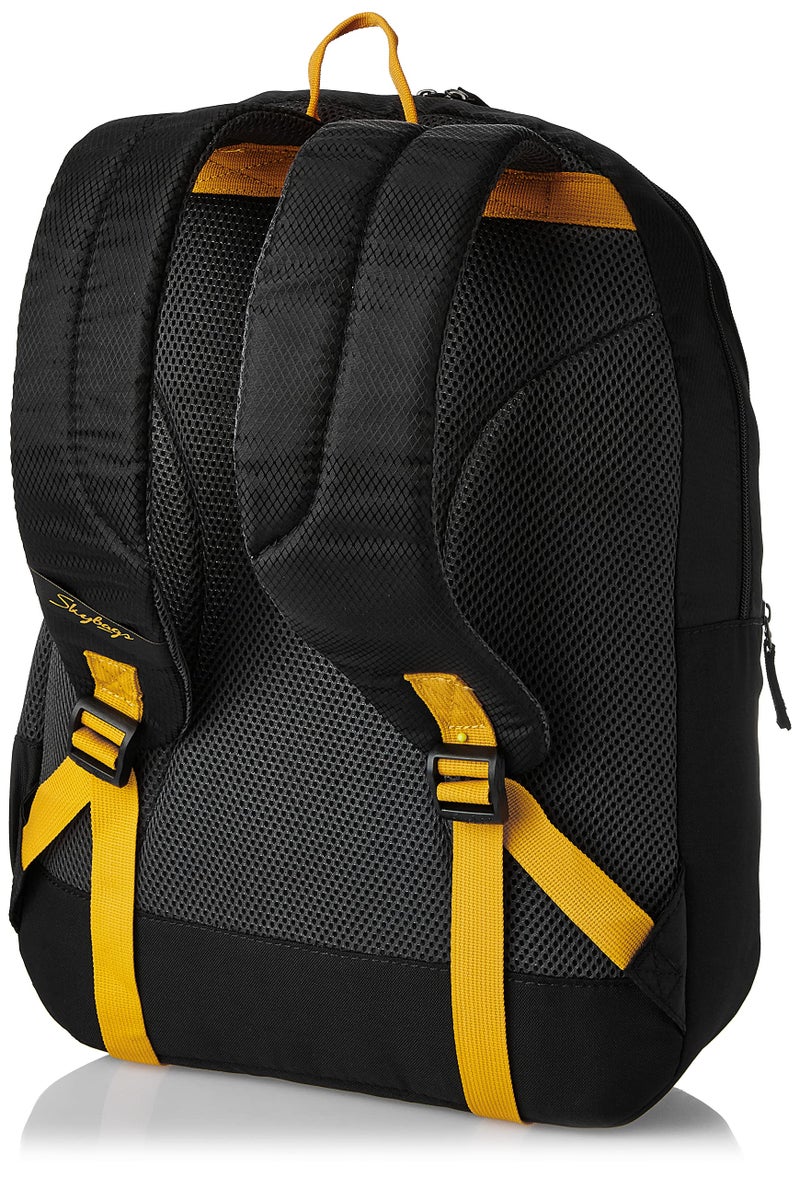 Skybags Casual Standard Backpack 28L, 2 Main Compartments, Bottle Pocket, Front Pocket, Padded Shoulder Straps | Black | Brat - Image 5