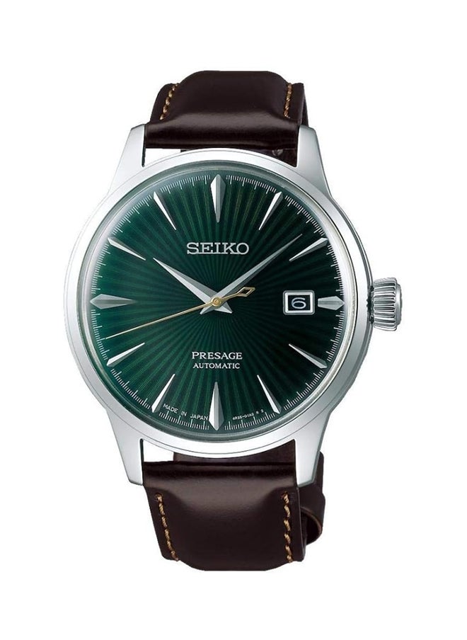 Seiko Presage Leather Band Analog Watch For Men Green Dial Srpd37J1  - Image 1