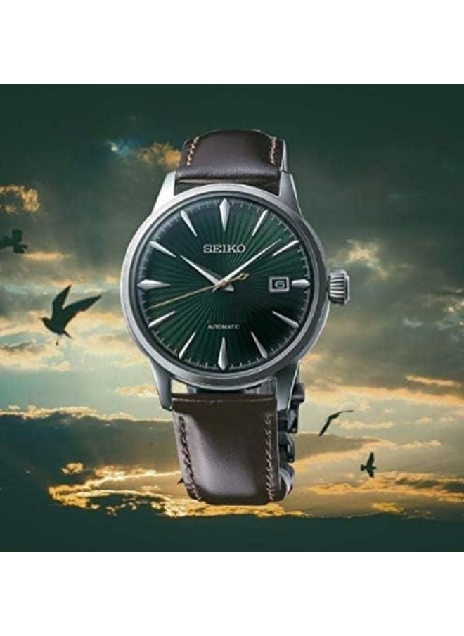Seiko Presage Leather Band Analog Watch For Men Green Dial Srpd37J1  - Image 4