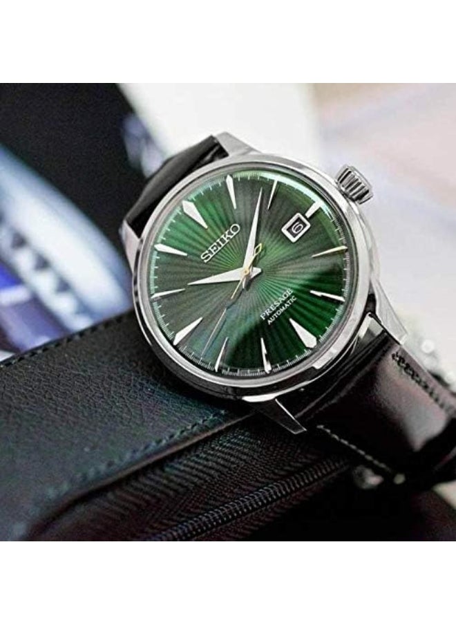 Seiko Presage Leather Band Analog Watch For Men Green Dial Srpd37J1  - Image 2