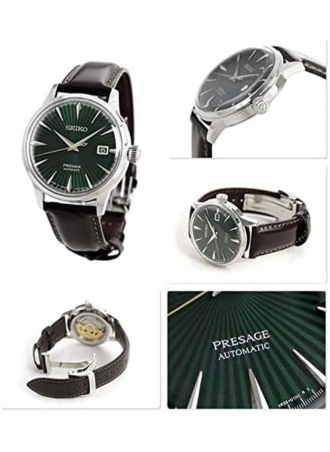 Seiko Presage Leather Band Analog Watch For Men Green Dial Srpd37J1  - Image 3