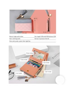 Deabolar Women Wallet  Leather Short Wallet Bifold RFID Blocking Wallet Credit Card Holder Organizer with Zipper Pocket Mini Lady Purse  - Image 5