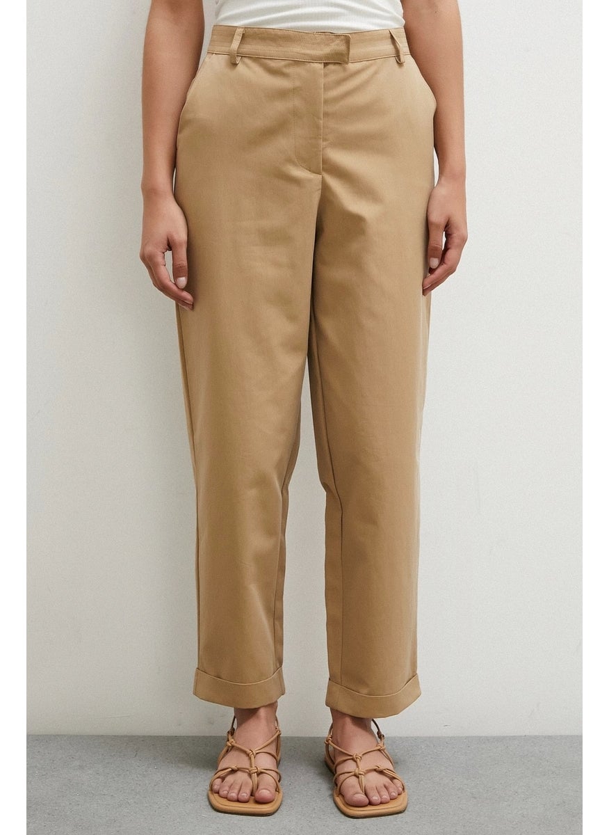 Never More Double Leg Trousers Beige  - Image 3