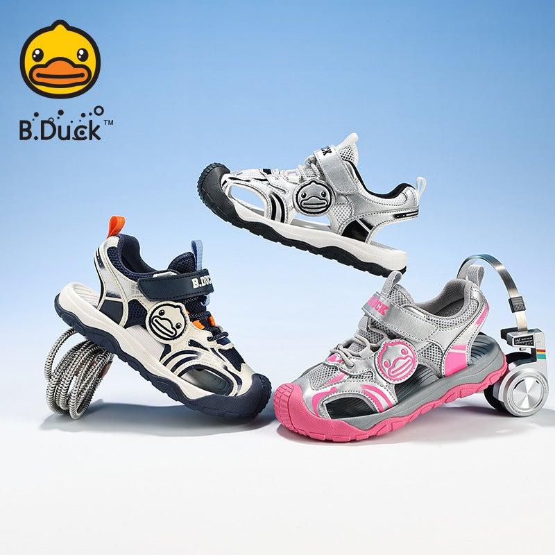 Little Yellow Duck Boys Sports Sandals New Baotou Anti-Collision Girls Light And Comfortable Hollow Large Children'S Shoes - Image 2