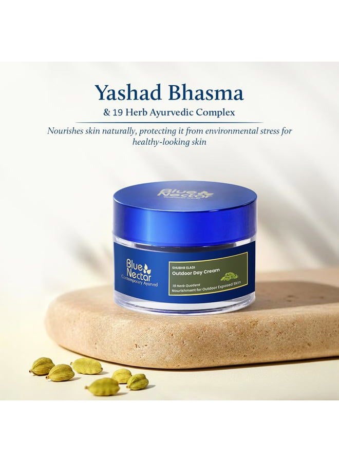 Blue Nectar SPF 30 Plant Based Brightening Face Cream Eladi Kumkumadi Cream for Natural Skin Brightening Face Cream for Women Daily Use (16 Herbs, 50g) - Image 3